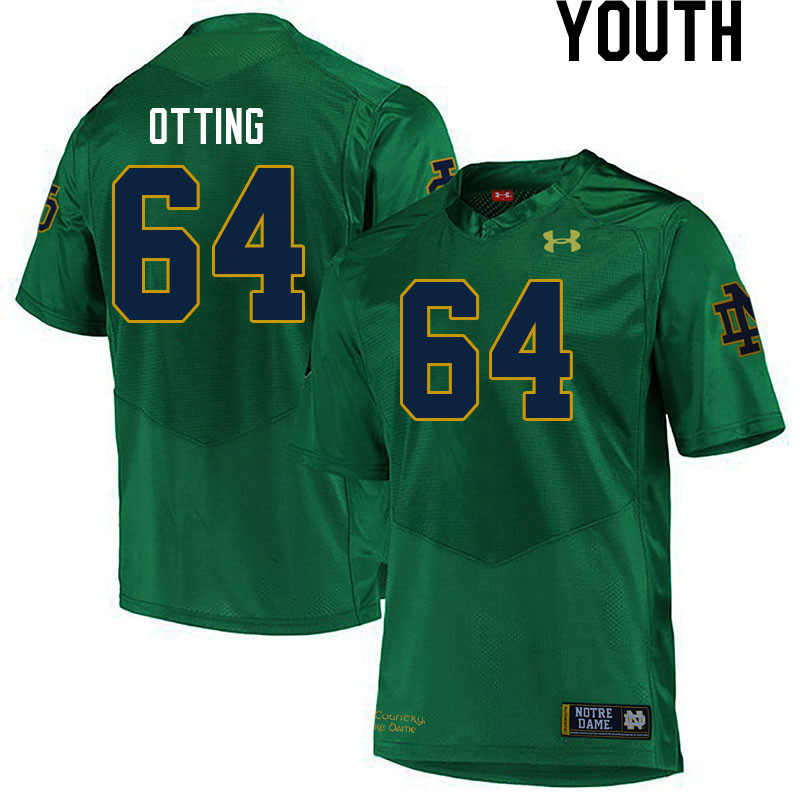 Youth #64 Joe Otting Notre Dame Fighting Irish College Football Jerseys Stitched Sale-Green